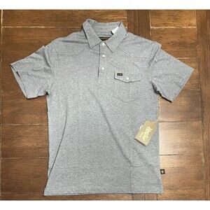Howler Brothers Shirt Mens Size Small Grey Ranchero Western Polo Pearl Snap NWT